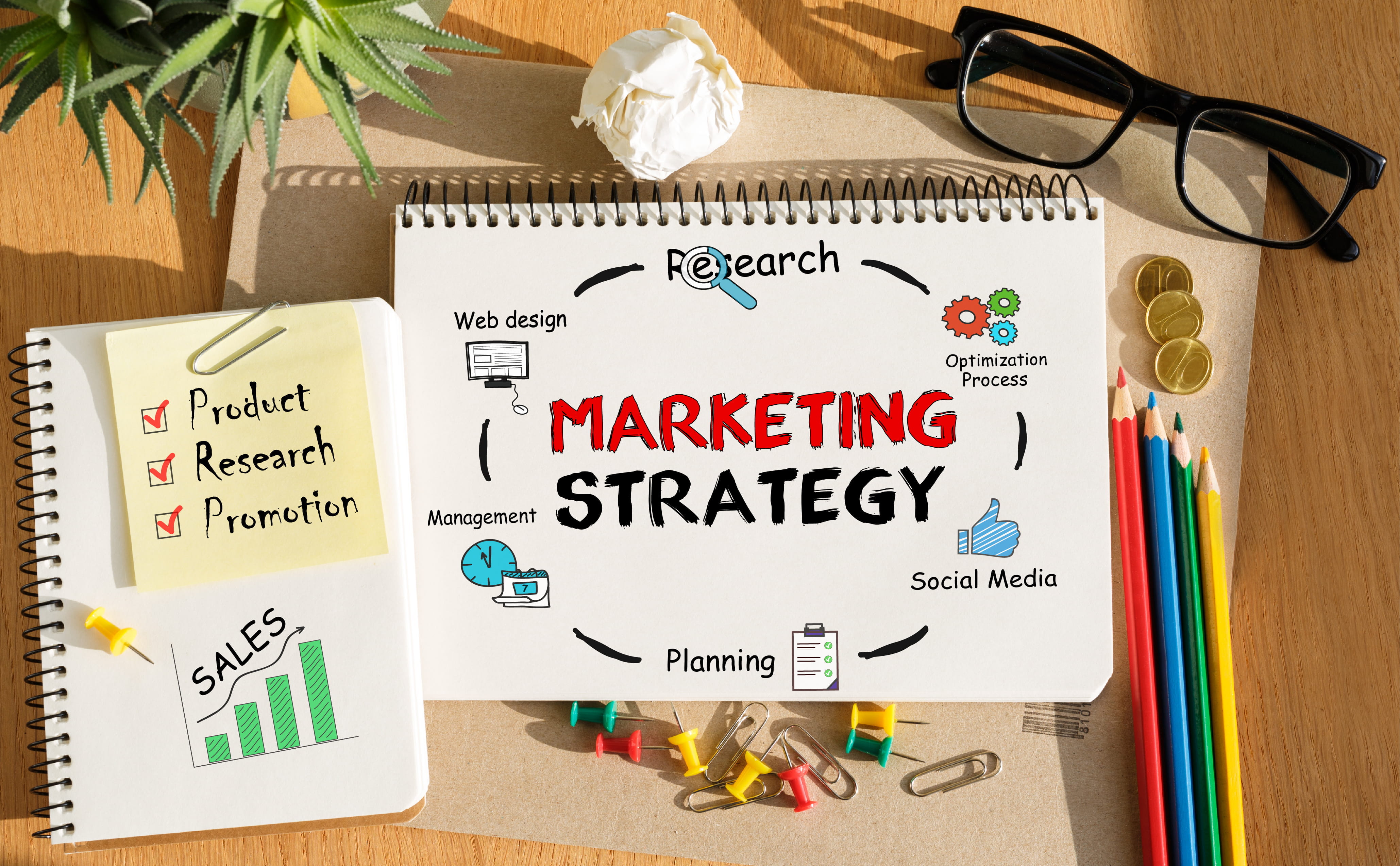 Digital marketing services showing comprehensive strategy with SEO, paid ads, and analytics dashboard