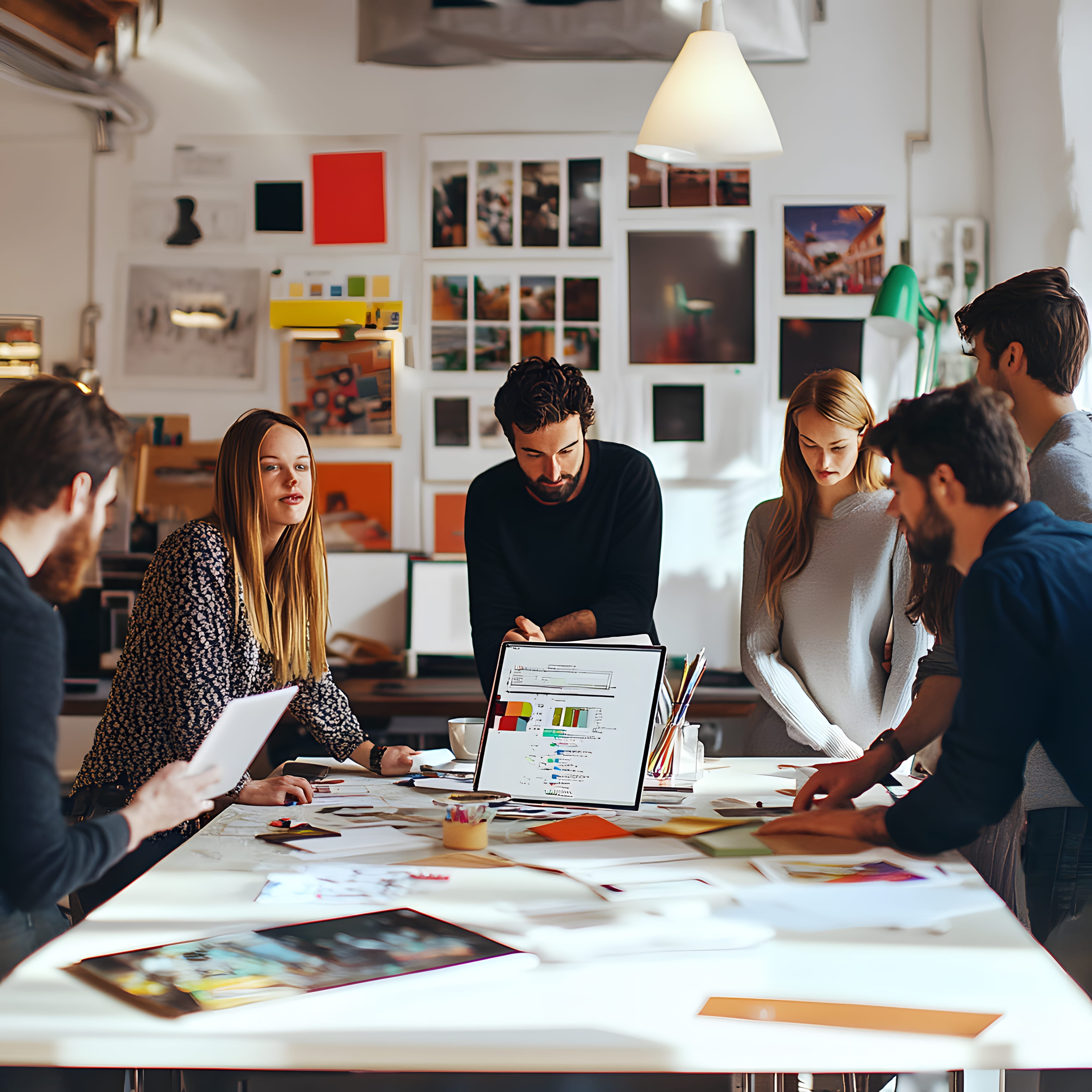 Digital marketing campaign management showing ad creation, targeting, and performance optimization