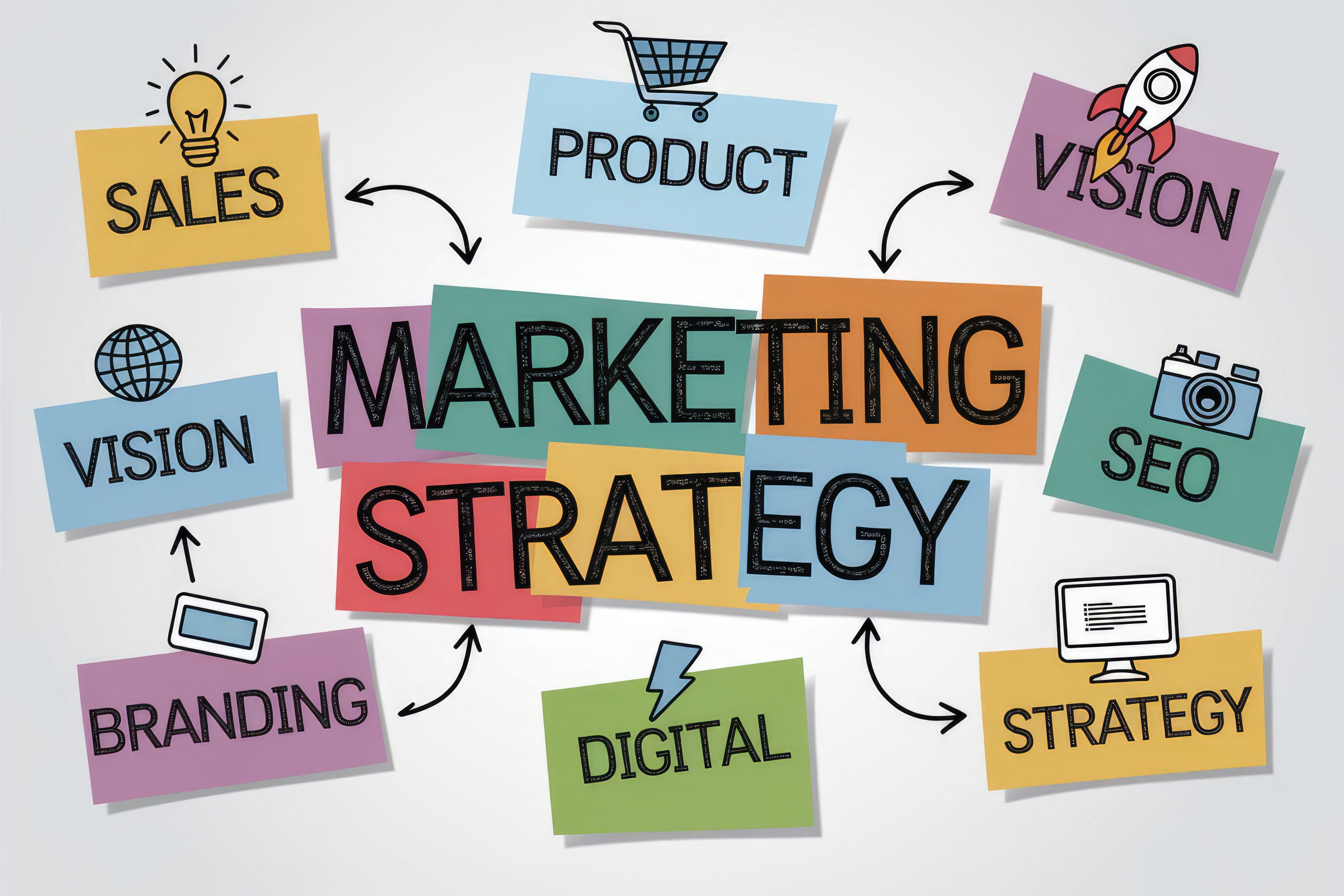 Paid advertising campaigns showing Google Ads, Facebook Ads, and conversion tracking