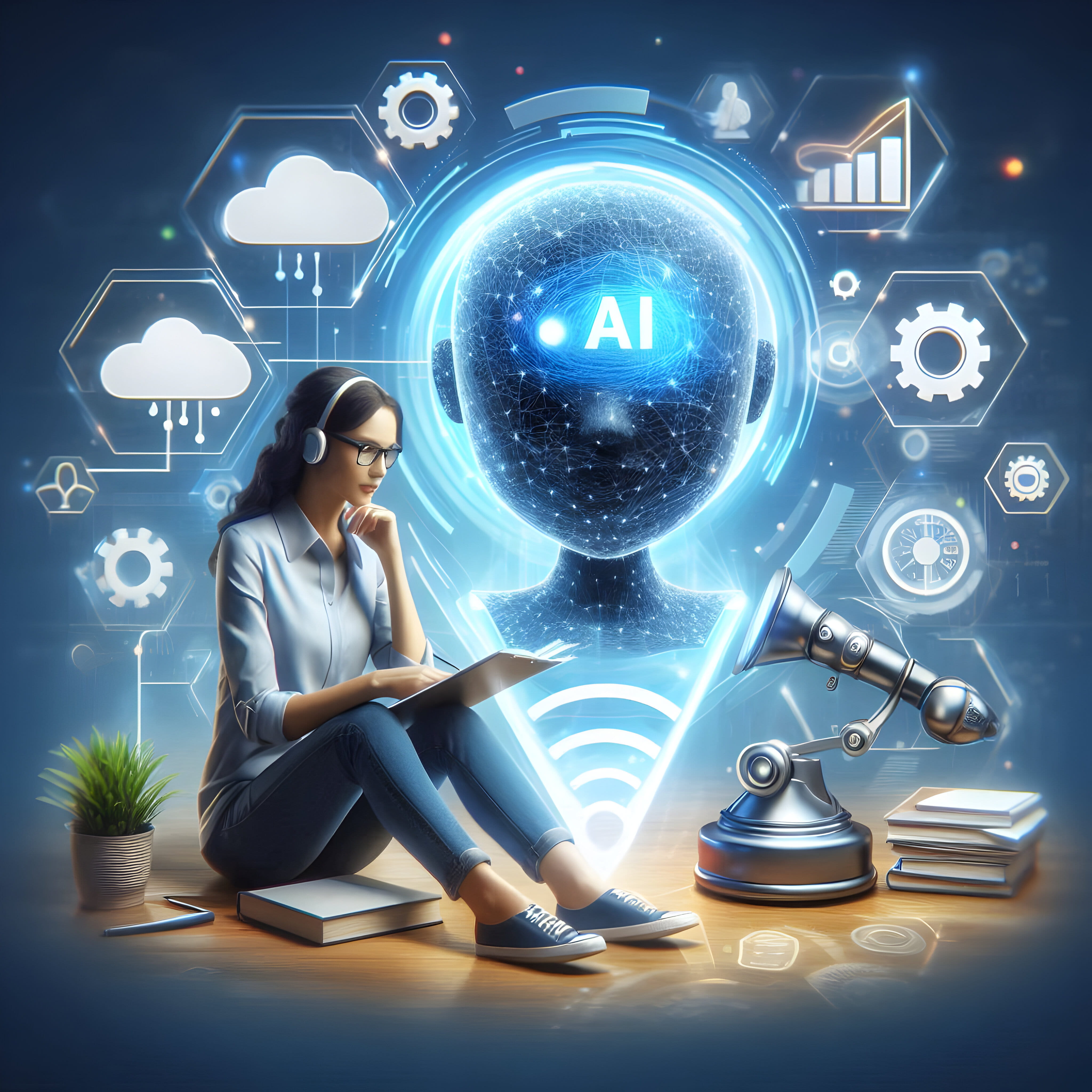 AI-powered digital marketing showing automated campaigns, personalization, and machine learning analytics